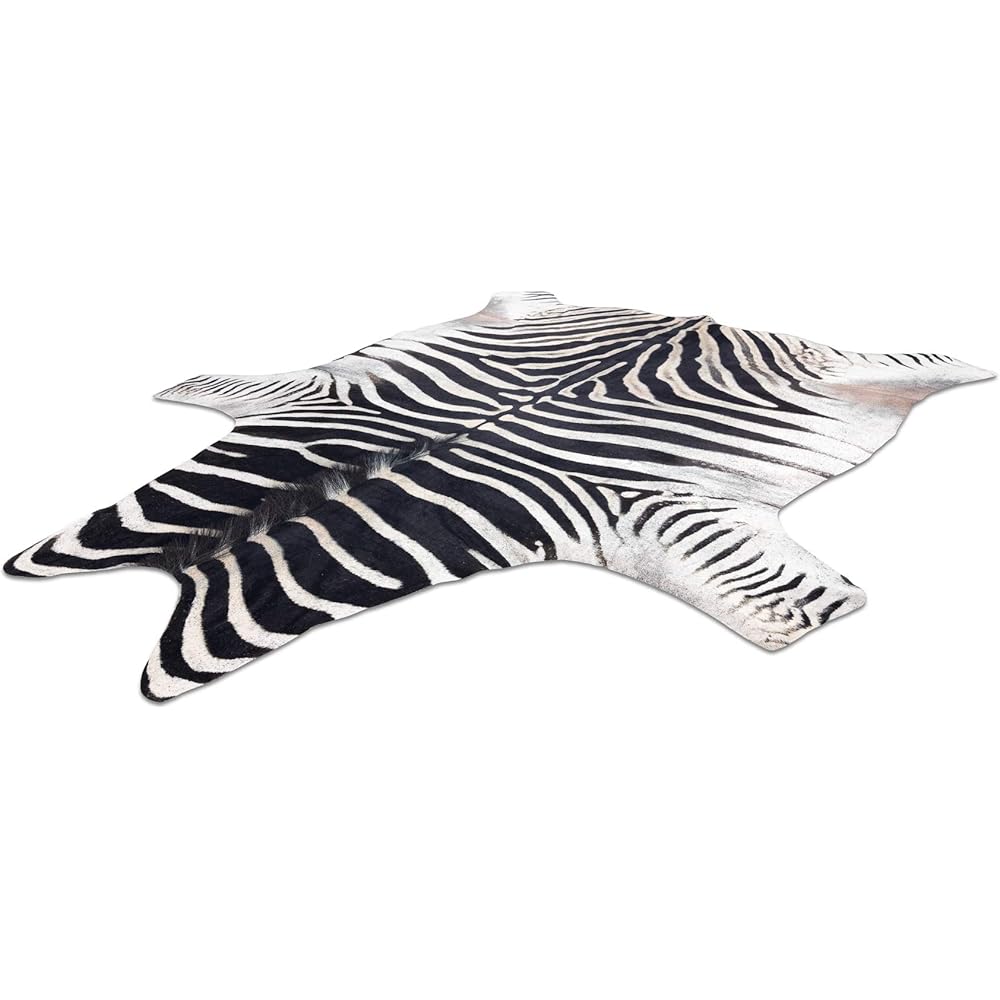 rugsx Tapis imprimé Cowhide, Zèbre, Motif Animal, Faux Cuir, Tapis de Sol pour Le Salon, la Maison, la Chambre à Coucher, DIY Crafts, Blanc Noir 100x150 cm : Cuisine et Maison