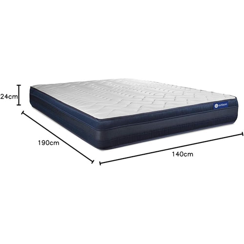 Actisom - Matelas 140 x 190 cm 24 cm - Maintien Ergonomique 5 Zones de Confort - Latex et Mémoire de Forme - Système Actifresh Ultra Aéré - Confort Très Ferme - Grande Durabilité : Cuisine et Maison