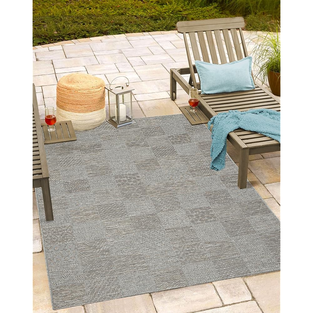 Mia's Teppiche Adora - Tapis Moderne, Style Boho, adapté à l'intérieur et à l'extérieur, idéal pour la Cuisine et la Salle à Manger, Gris-Beige, 120x160cm : Cuisine et Maison