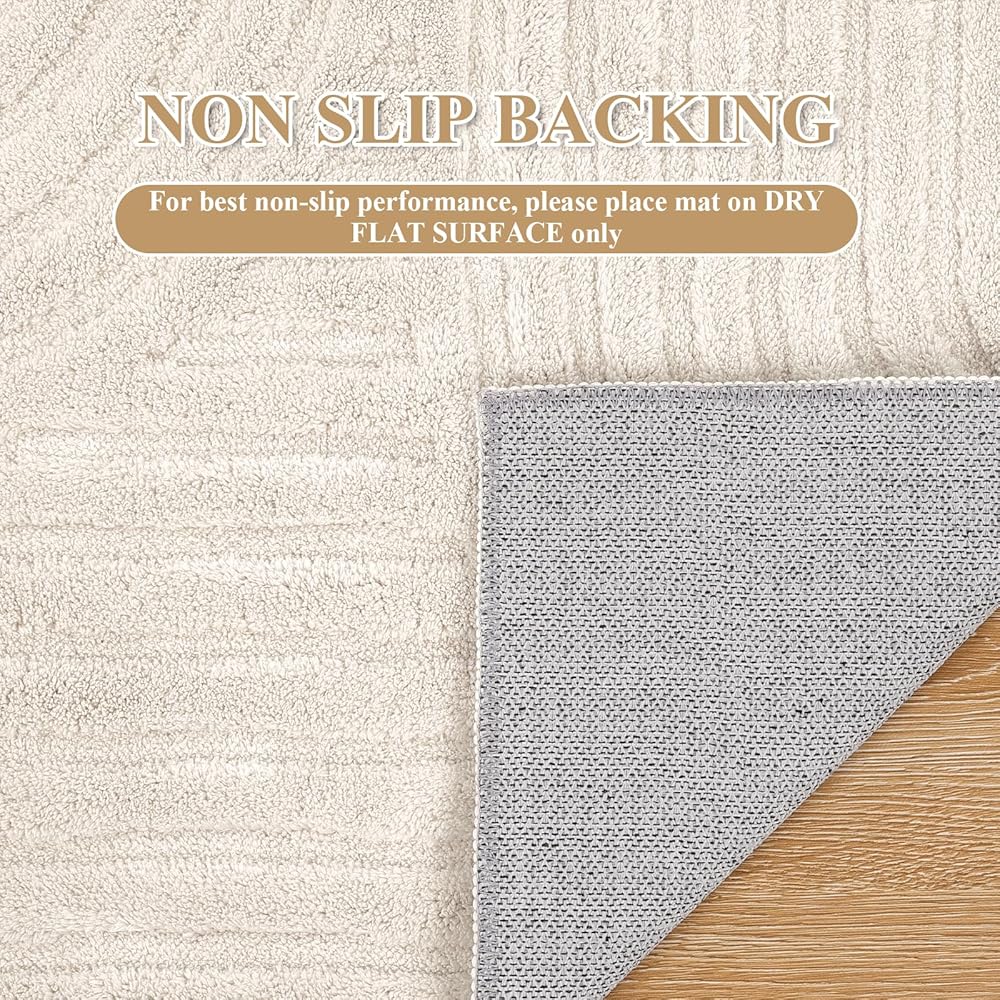 Enyhom Grand tapis moelleux lavable en machine pour salon, salle à manger, salon - Ne perd pas ses poils - Pour chambre à coucher - 140 x 200 cm - Crème : Cuisine et Maison
