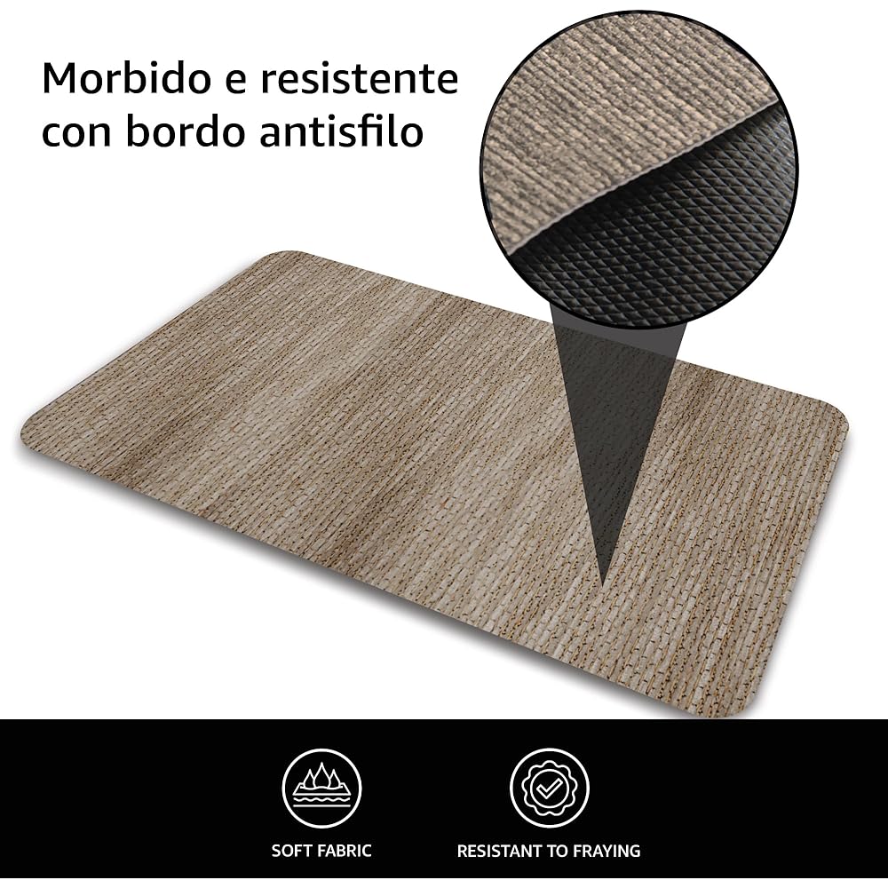Comart, Nancy Tapis de Cuisine, Couloir et mobilier, antidérapant, en Chenille, Bord Anti-défilement, Doux, résistant, Lavable en Machine, fabriqué en Italie, Couleur Taupe 50 x 270 cm : Cuisine et Maison
