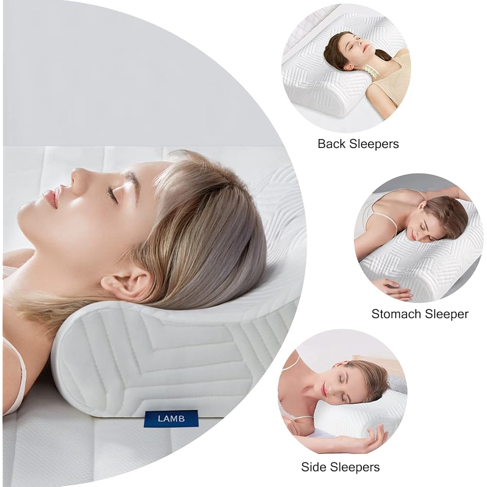 Lot de 2 oreillers en Mousse à mémoire de Forme réglable en Hauteur - Ergonomique - Coussin de Soutien de la Nuque - Amovible et Lavable - Convient pour Le Dos et Le côté : Cuisine et Maison