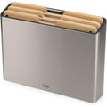 Joseph Joseph Folio Ensemble de 3 Planches à Découper de Cuisine en Bois, Antidérapantes, avec étui de rangement en Acier Inox, Grand : Cuisine et Maison