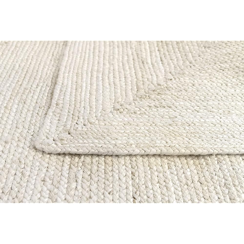 HAMID - Tapis Jute Naturel Alhambra, Tapis en Jute Couleur Ivoire, Tapis 100% Fibre de Jute, Tissé à la Main, Tapis de Salon, Couloir, Chambre, (200x300cm) : Cuisine et Maison