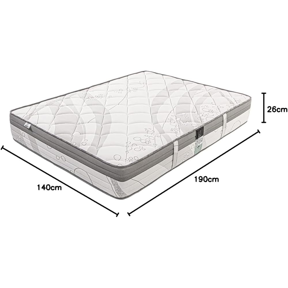 Luxury Literie Matelas 140 x 190 cm | Mousse A Mémoire De Forme | ViscoPlus | Adaptabilité Optimale | Système Mousse HR | 10 Zones De Confort | 26 cm (+/- 2cm) | Toutes Les Dimensions : Cuisine et Maison
