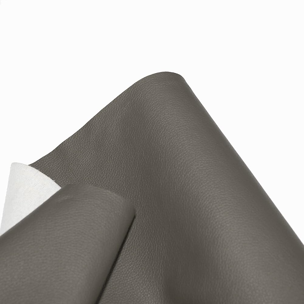 econuk - Similicuir d'ameublement idéal pour l'artisanat et le bricolage Texture du cuir (200 cm x 140 cm, gris foncé) : Cuisine et Maison