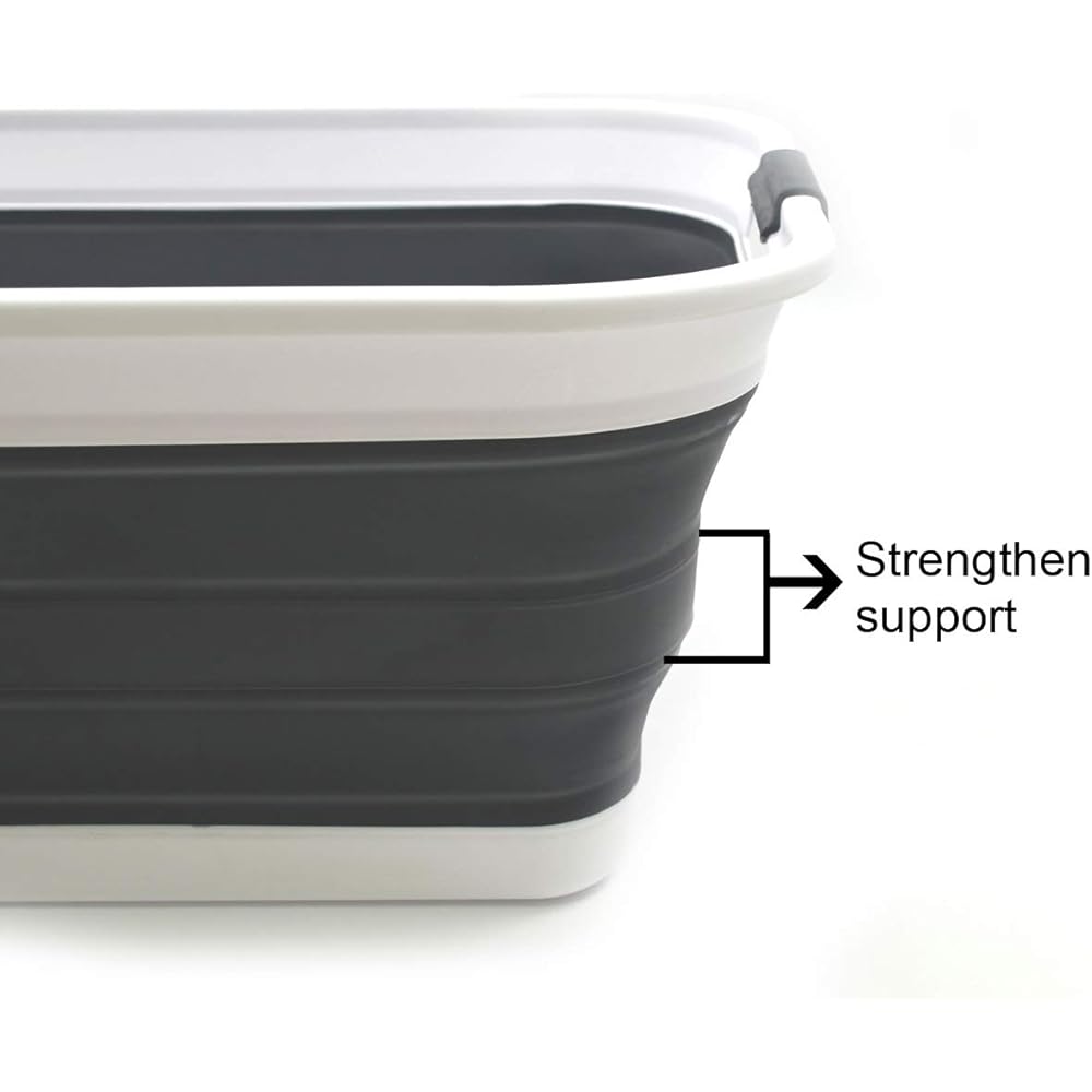 SAMMART 42 Litre Panier à linge pliable en plastique - Conteneur de rangement/organisateur pliable - Bac de lavage portable - Panier/panier peu encombrant : Cuisine et Maison