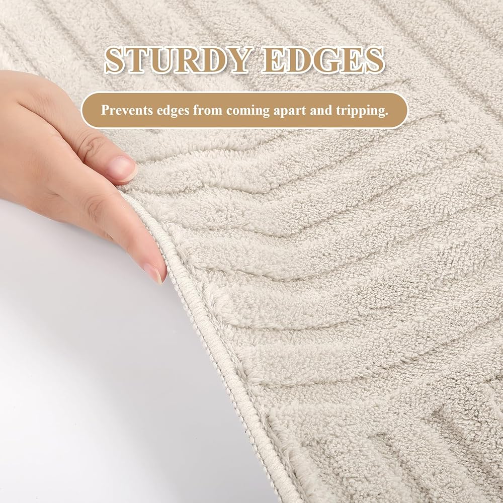 Enyhom Grand tapis moelleux lavable en machine pour salon, salle à manger, salon - Ne perd pas ses poils - Pour chambre à coucher - 140 x 200 cm - Crème : Cuisine et Maison