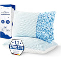 MKS Lot de 2 oreillers en mousse à mémoire de forme 80 x 80 cm - Ergonomiques pour la détente - Coussin doux pour le dos, les côtés et le ventre - Avec gel rafraîchissant pour un meilleur sommeil : Cuisine et Maison