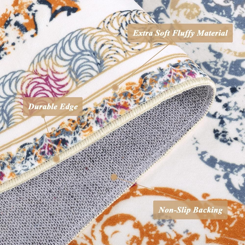 Enyhom Tapis de couloir, extra long, antidérapant, lavable en machine, pour salon, entrée, buanderie (coloré, 160 x 230 cm) : Cuisine et Maison