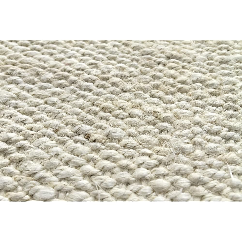 HAMID - Pack 2 Tapis en Jute Granada Couleur Blanc, Tapis 100% Fibre de Jute, Tressé à la Main, Tapis de Salon, Salle à Manger, Chambre, Couloirs, (60x110cm) 2 pcs : Cuisine et Maison
