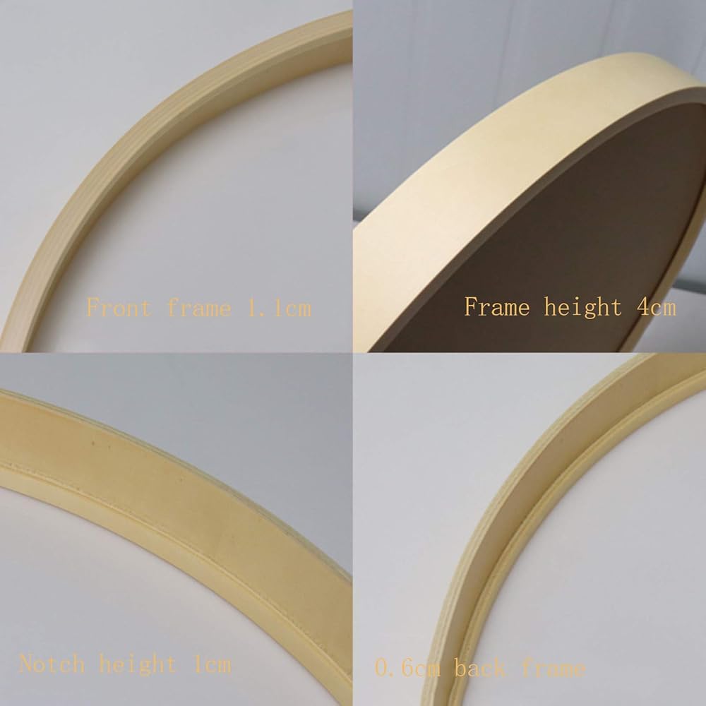 DMCE Rond Bois Massif Élégance Cadre Photo,Décor Fenêtre Perspex Chic Cadres Photo,pour Mur Mountable-C Diamètre 40cm : Cuisine et Maison