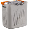 Panier à linge en plastique, paniers à linge sales avec poignées, panier à linge pour ranger les vêtements dans la chambre à coucher, la salle de bain (gris) : Cuisine et Maison