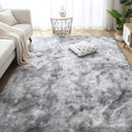 Leesentec Tapis Doux Salon Tapis Anti Slip Moelleux Chambre Tapis Tapis Shaggy Tapis De Sol Grand pour Couloir Chambre (Gris/Blanc, 160 * 200) : Cuisine et Maison