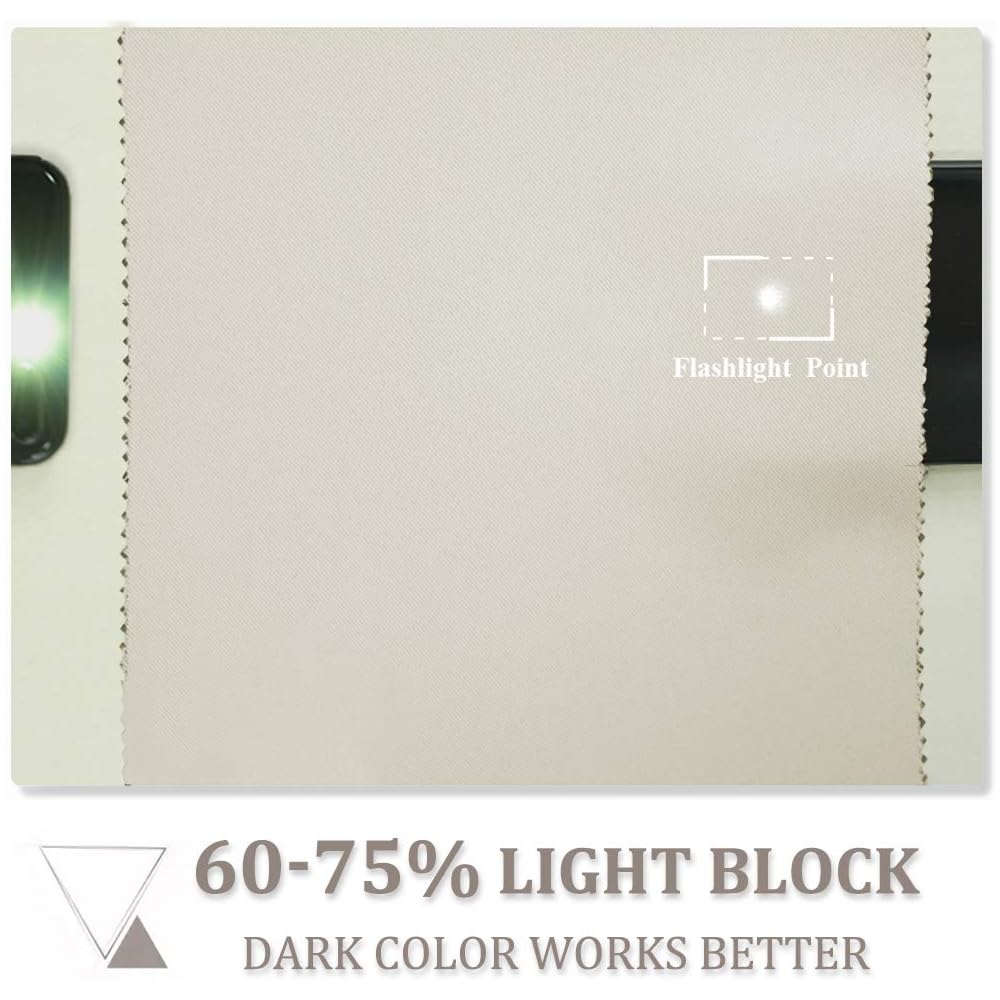 PONY DANCE Rideau Occultant Beige - Rideau Salon Thermiques Isolation Lumiere Anti UV, Galon Fronceur Décoration pour Salon Chambre Maison, Beige Clair, 140cm L et 300cm H, 2 PCs :