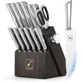 imarku Set Couteau Cuisine, Set de Couteaux de Cuisine Japonais en Acier Inoxydable, 14 Pièces avec Bloc de Rangement, Couteau Monobloc, Poignée Ergonomique, Cadeau Fête des Pères : Cuisine et Maison