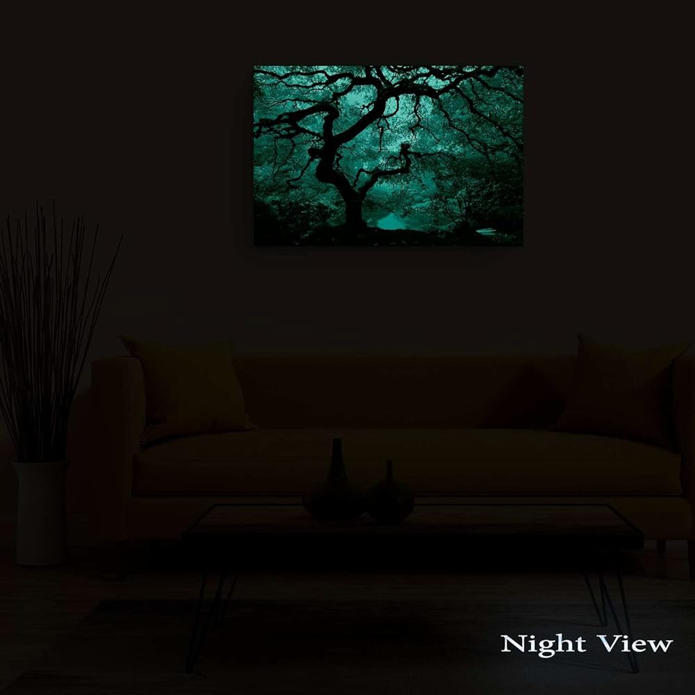 Startonight Impression Sur Toile Arbre d'érable, Tableau Nature- Decoration Murale Salon Moderne - Image sur Toile - Grande 80 x 120 cm Idée Cadeau Élégante et Originale Effet Lumineux Nocturne : Bébé et Puériculture