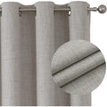 Joydeco 100% Rideau Occultant 2 Pièces, Lin Rideau Thermique Isolant Anti Chaleur Texturé Tenture Opaque à Oeillets Isolation Lumiere Anti UV Decoration Chambre Maison Salon Intérieurs : Cuisine et Maison