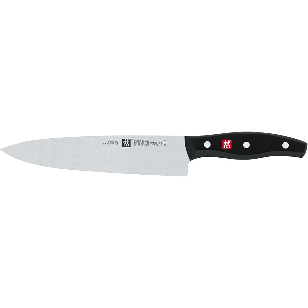 ZWILLING Set de 3 Couteaux (3 pièces: Couteau à Larder/Garnir, Couteau à Viande, Couteau de Chef), Acier Inoxydable, Manche Noir, série Twin Pollux : Cuisine et Maison