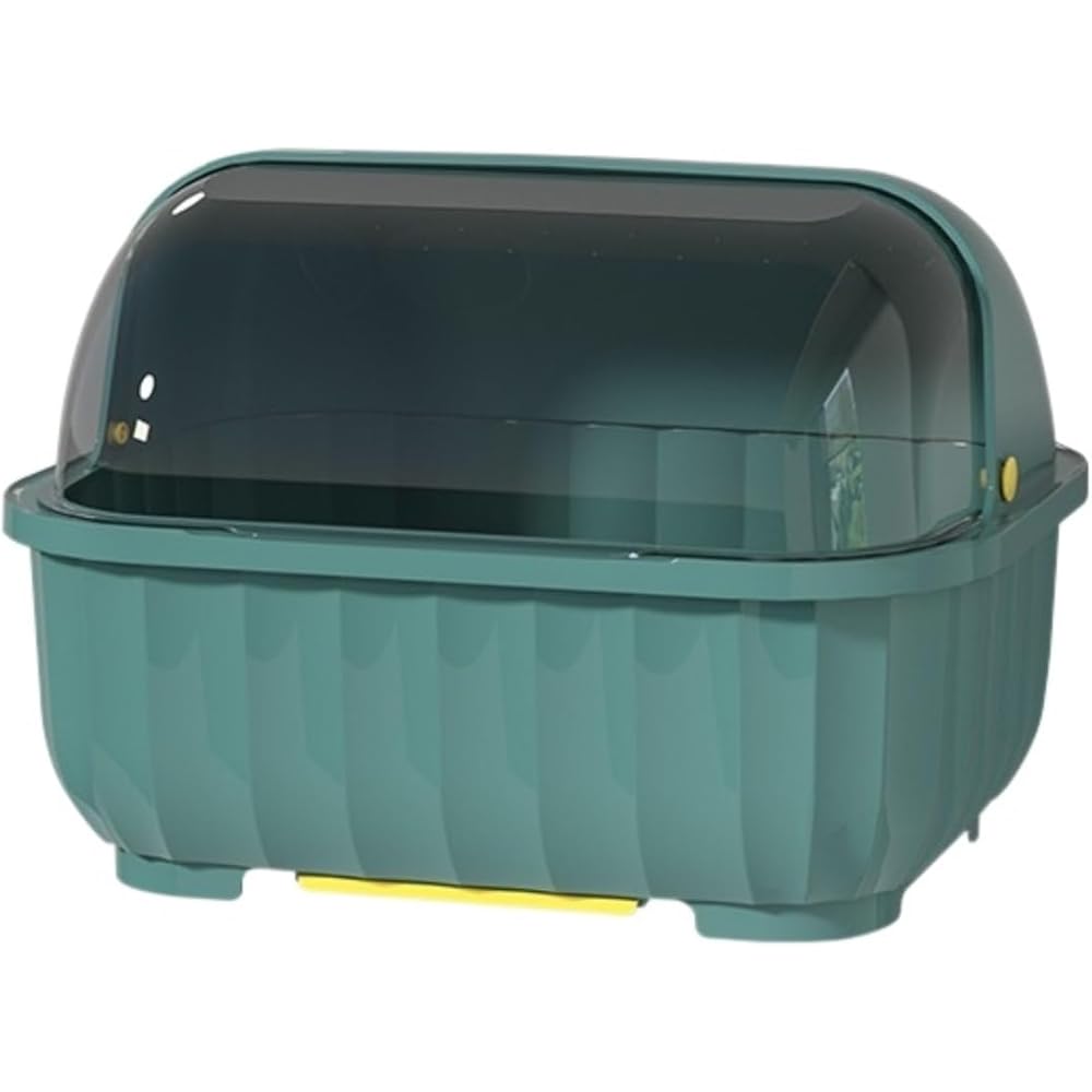 TOTIKI Organiseur Égouttoir Vaisselle Bols De Cuisine Et Vaisselle Étagère De Rangement Égouttoir Bol Égouttoir Chargé Vaisselle Boîte De Rangement avec Couvercle Cuisine(Grün,39 * 29 * 30CM) : Cuisine et Maison