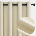 Topfinel Rideau Beige,Rideaux Occultant Lin Anti Chaleur Thermiques 2 Pièces pour Chambre Salon Enfant/Adulte 140（L）×225（H） : Cuisine et Maison