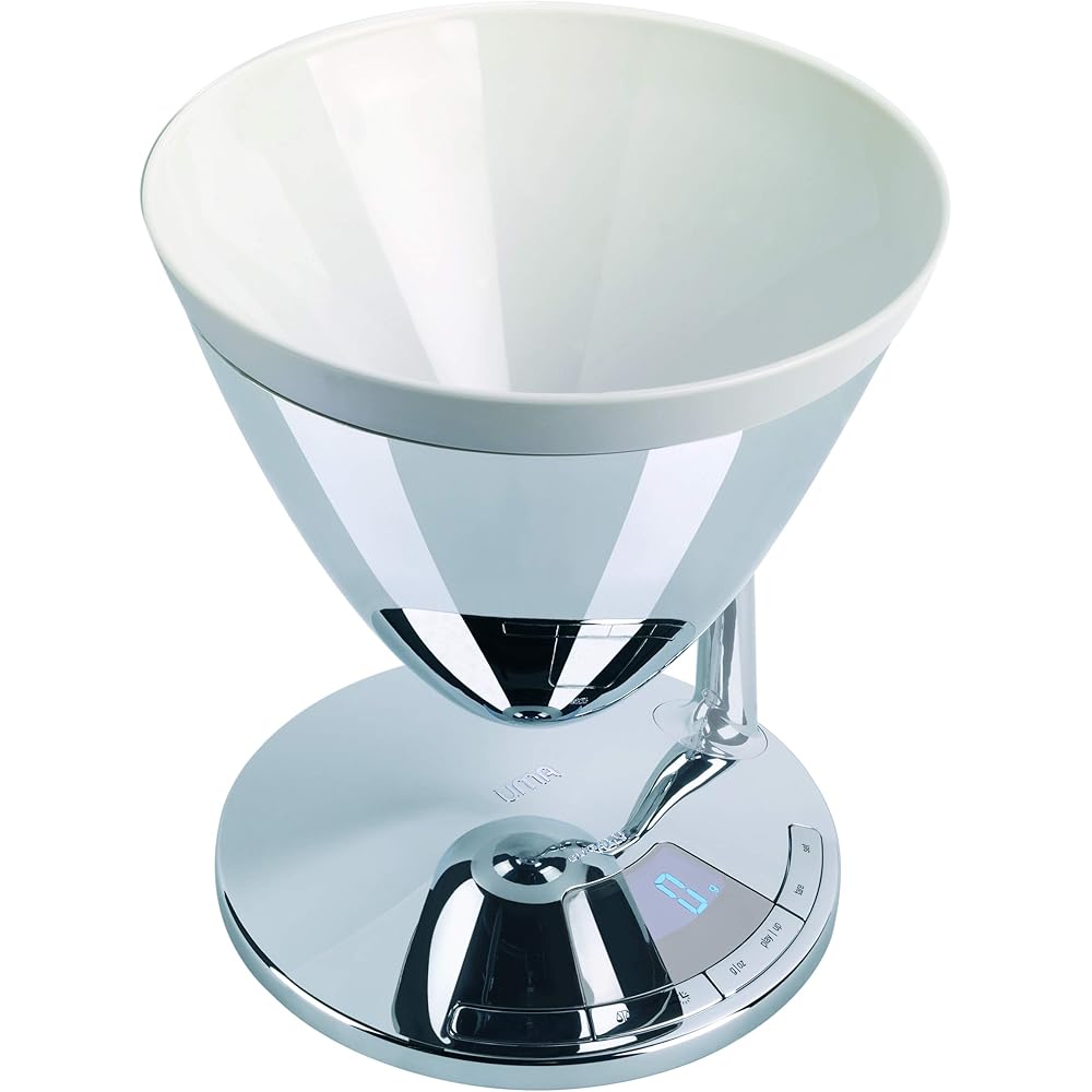 BUGATTI, Uma, Balance de Cuisine Numérique avec Minuteur, Affichage Électronique, Bol de pesée Amovible, Capacité Maximale 3 kg, Design Élégant, Couleur Chrome : Cuisine et Maison