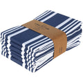 Urban Villa Serviettes de Cuisine, Rayures Tendance, torchons 100% Coton, Coins à onglets, (Taille: 51X76 cms), Serviettes de Bar et torchons très absorbants Bleu Indigo/Blanc - (Lot de 6) : Epicerie