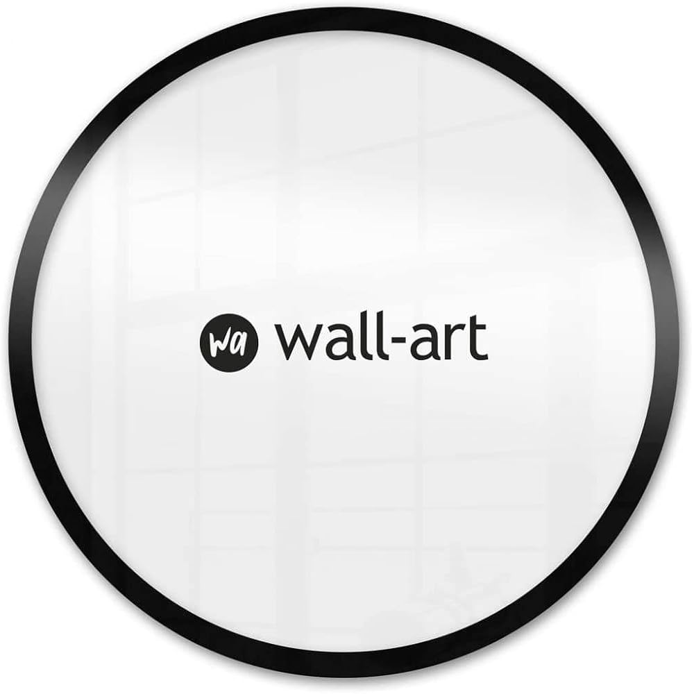 K&amp;L Wall Art Cadre photo rond en bois MDF Noir avec support mural prémonté Cadre en bois moderne Pour poster Diamètre 70cm : Cuisine et Maison
