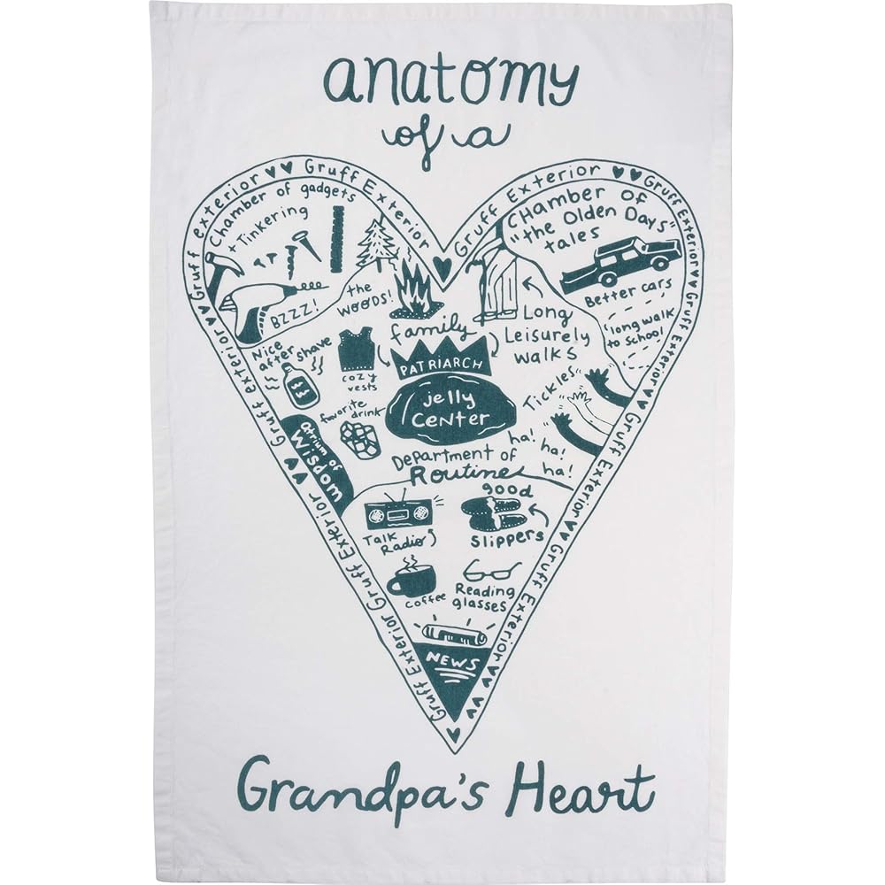Primitives by Kathy Torchon de cuisine - Anatomie du cœur d'un grand-père : Cuisine et Maison