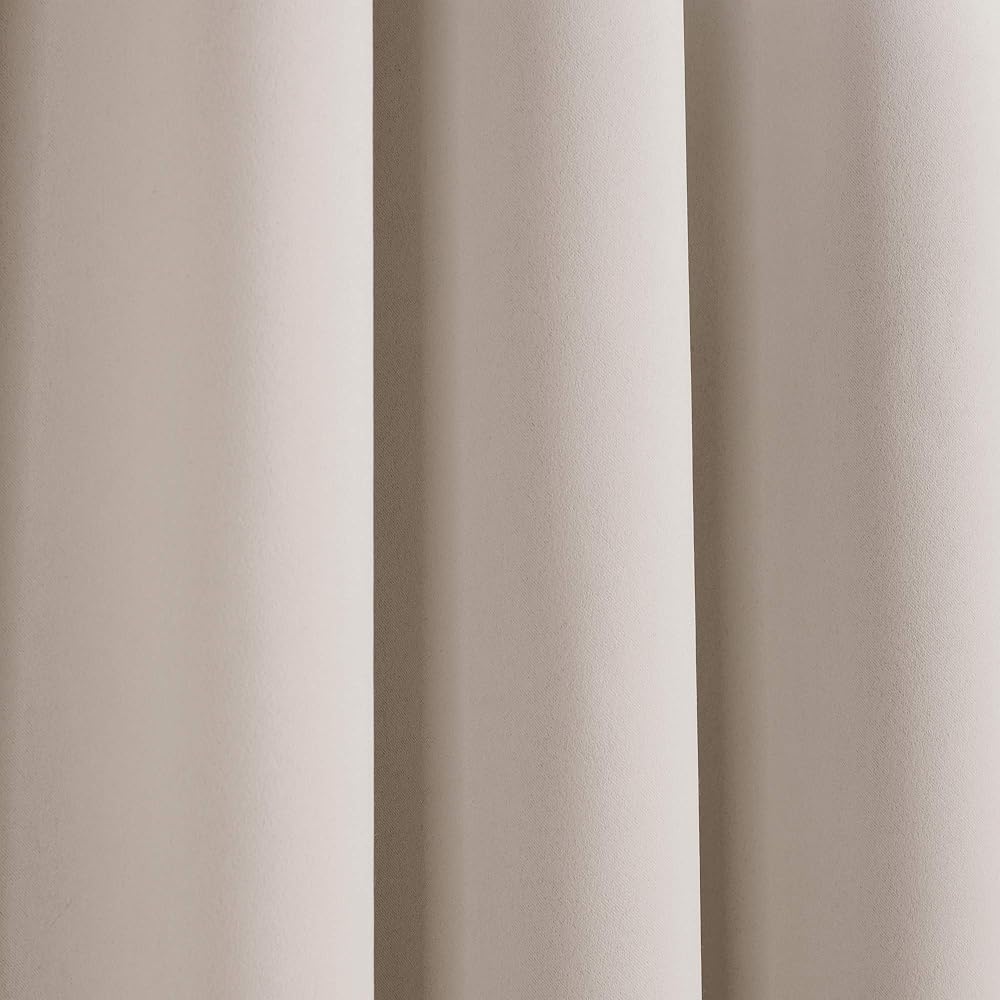 Lush Decor Paire de Rideaux occultants isolants avec languettes nouées sur Le Dessus, 132,1 cm de Large x 241,3 cm de Long, blé – Rideaux occultants Traditionnels et français pour Salon, Chambre à : Cuisine et Maison