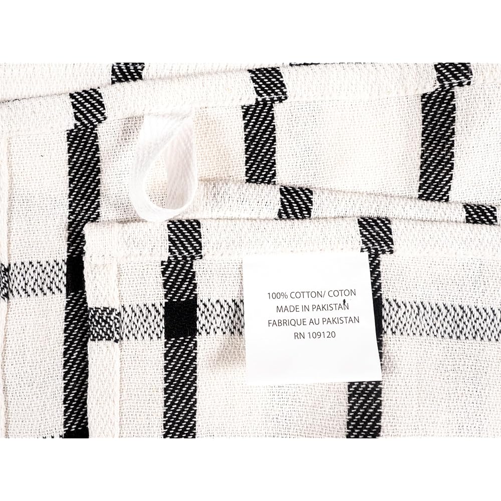 KAF Home Lot de 10 torchons de cuisine plats assortis 100 % coton, 45,7 x 71,1 cm, doux et ultra absorbants, parfaits pour la cuisine, le nettoyage et le séchage des mains (noir, 45,7 x 71,1 cm) : Cuisine et Maison