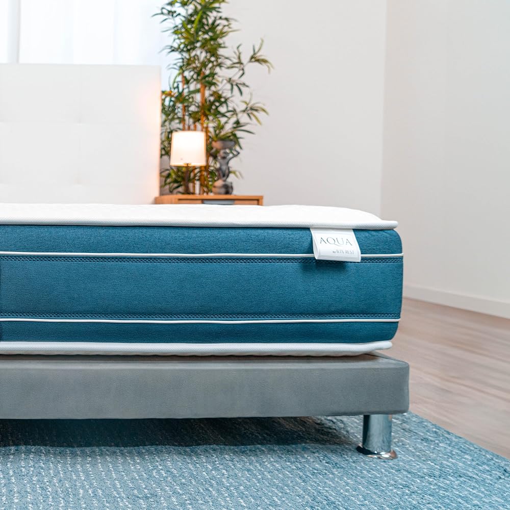 WIN REST Matelas à mémoire de Forme Gel à Ressorts ensachés Aqua, Hauteur 30 cm, fermeté Moyenne, Noyau de 750 Ressorts, Tissu damassé 400 g, Fibre hypoallergénique Super Soft (140 x 190 cm) : Cuisine et Maison
