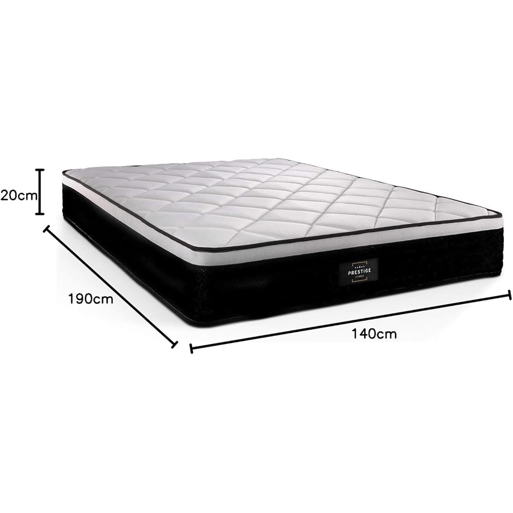Prestige literie Matelas Suite 140x190 Ressorts ensachés, mémoire de Forme 5 Zones | Epaisseur : 26 cm | Confort : Equilibré : Cuisine et Maison