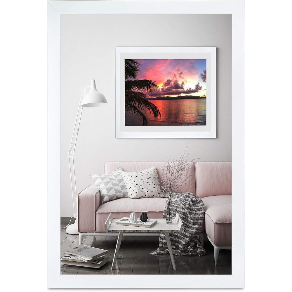 PCH[art] New Alaya Cadre photo, couleur : blanc brillant, dimensions : 84 x 119 cm, format A0 cm, cadre intemporel et simple, pour posters, photos et portraits : Cuisine et Maison