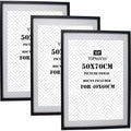 Lot de 3 cadres photo noirs de 50 x 70 cm avec passe-partout pour poster de 40 x 60 cm, 70 x 50 cm avec passe-partout sans acide pour photo de 40 x 60 cm (noir) : Cuisine et Maison