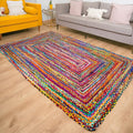RAJRANG BRINGING RAJASTHAN TO YOU Tapis de Salon Tapis Indien Chindi tisse à la Main en matériau recyclé, décoration de Sol de Salon Multicolore - 183 X 123 cm : Cuisine et Maison