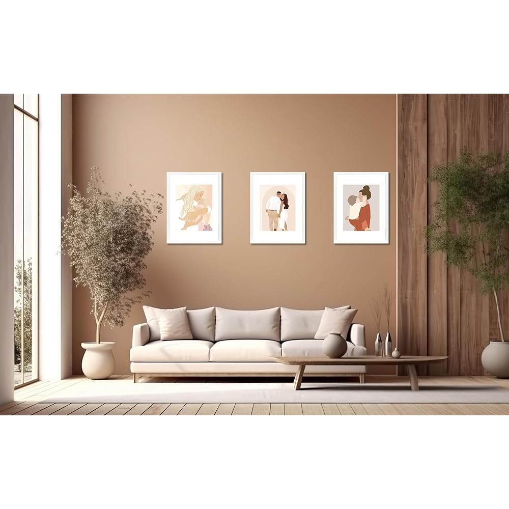 Scholar Tree Lot de 3 cadres photo, blanc, 30 x 40 cm, à fixer au mur : Cuisine et Maison