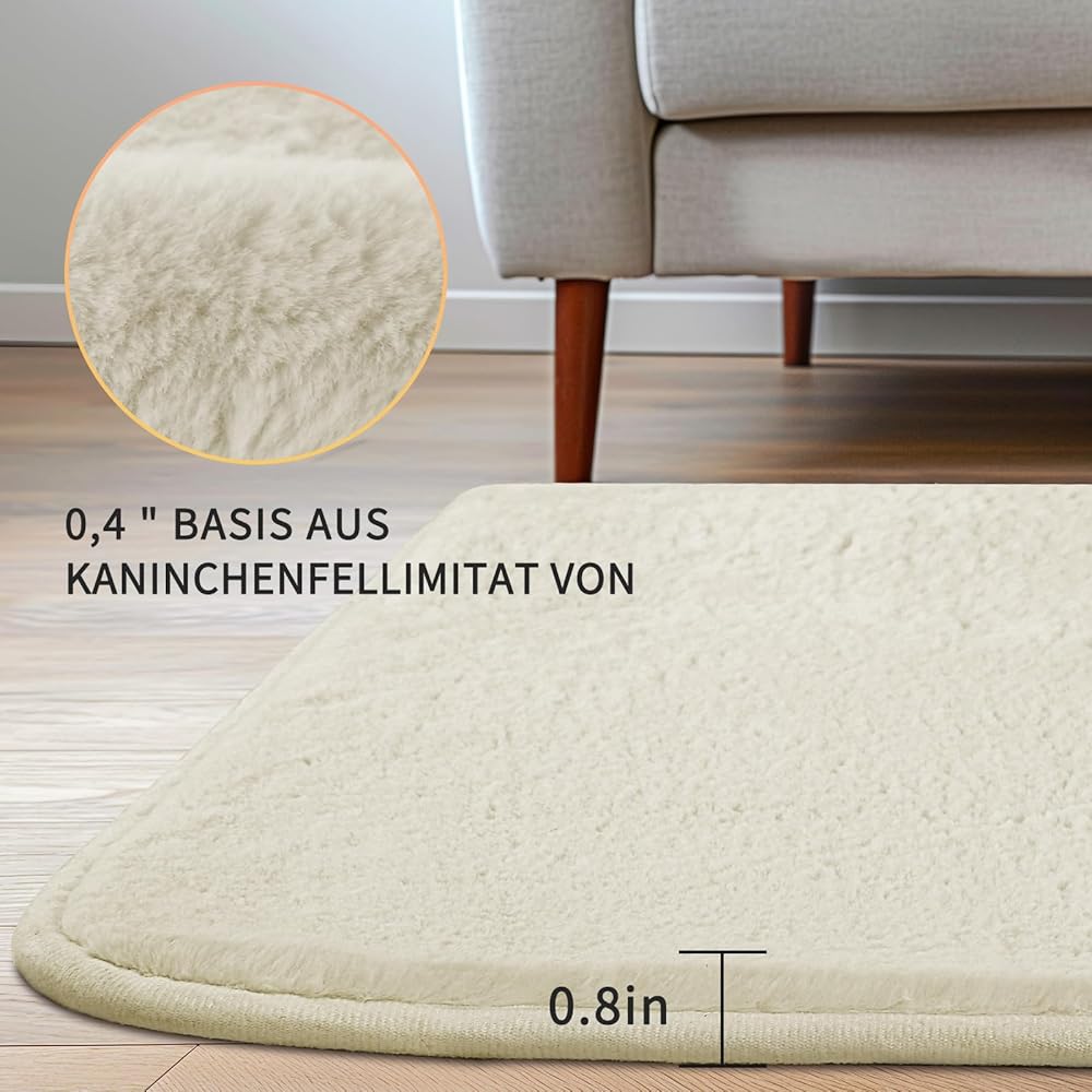Sour Lemon Tapis doux de salon, lisse, en fourrure de lapin, à poils courts, antidérapant, moderne, antidérapant, pour chambre à coucher, décoration d'intérieur luxueuse, surface moelleuse, 160 x 230 : Cuisine et Maison