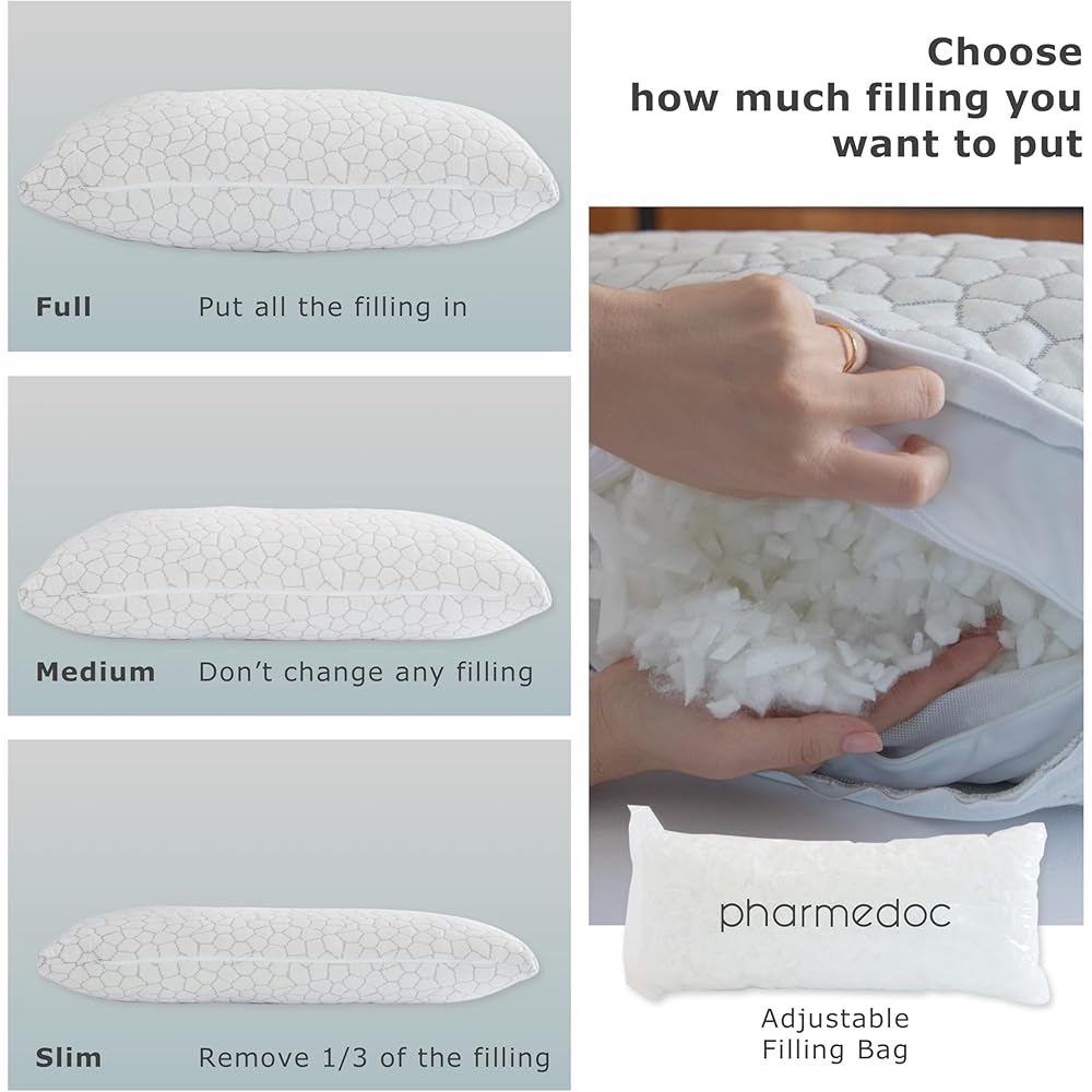 Pharmedoc Oreiller Ergonomique Cervical - Oreiller Memoire Forme, Coussin Servicales Douloureuses, Oreillers pour la Nuque (avec Garniture Supplémentaire) : Cuisine et Maison