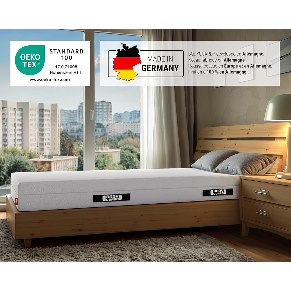 Bodyguard bett1 Matelas Anti-Cartel 200x220. Le Matelas Le Plus acheté en Allemagne (2en1 mi-Ferme/Ferme, Housse Lavable jusqu'à 60 degrés, Oeko-TEX® 100, modules ergonomiques, Mousse QX) : Cuisine et Maison