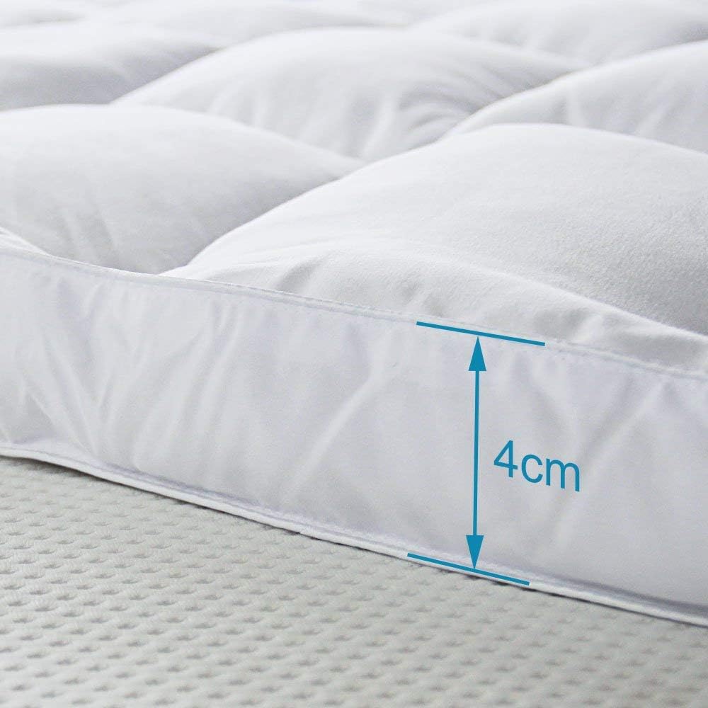 Bedecor Matelas en Polyester Microfibre de Haute qualité, Doux, Anti-Allergique, Facile à Nettoyer, Blanc 140 x 200cm : Cuisine et Maison