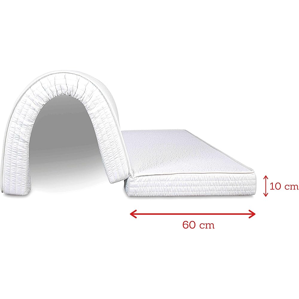 EVERGREENWEB Matelas pour canapé 140x190 cm lit pour Banquette B.Z. 10 cm de Hauteur, revêtement Blanc hypoallergénique, Matelas d'appoint Pliant en Mousse, Bed Sofa : Cuisine et Maison