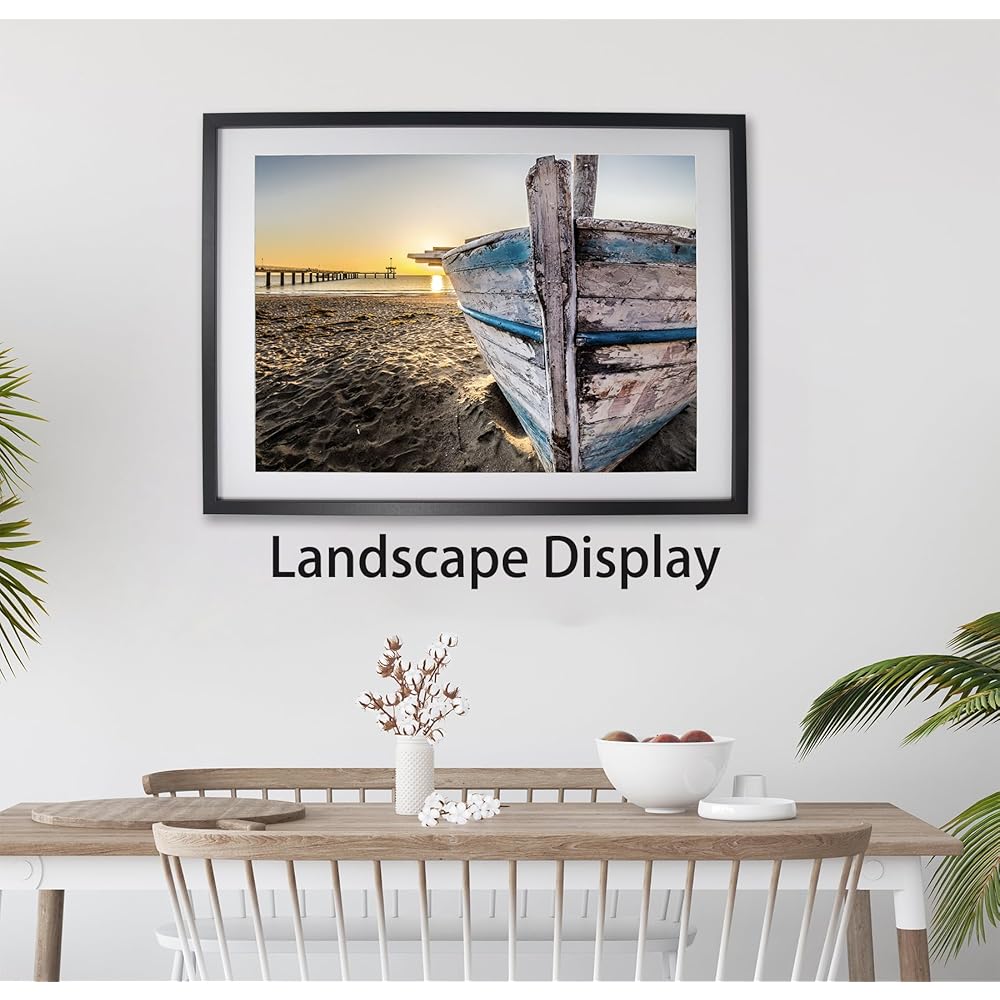 Lot de 3 cadres photo noirs de 50 x 70 cm avec passe-partout pour poster de 40 x 60 cm, 70 x 50 cm avec passe-partout sans acide pour photo de 40 x 60 cm (noir) : Cuisine et Maison
