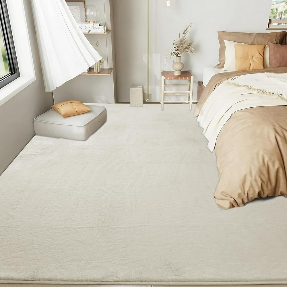 Sour Lemon Tapis doux de salon, lisse, en fourrure de lapin, à poils courts, antidérapant, moderne, antidérapant, pour chambre à coucher, décoration d'intérieur luxueuse, surface moelleuse, 160 x 230 : Cuisine et Maison