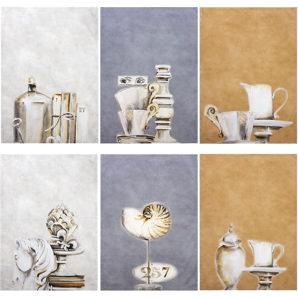 Nada Home Lot de 6 torchons cuisine art torchons en coton 6873 : Cuisine et Maison