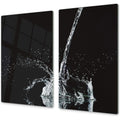 Planche de cuisine en VERRE trempé – Planche à découper en verre – Couvre-plaques de cuisson – UNE PIÈCE (60x52 cm) ou DEUX PIÈCES (30x52 cm chacune);D02 Série Eau: Eau 10 : Cuisine et Maison
