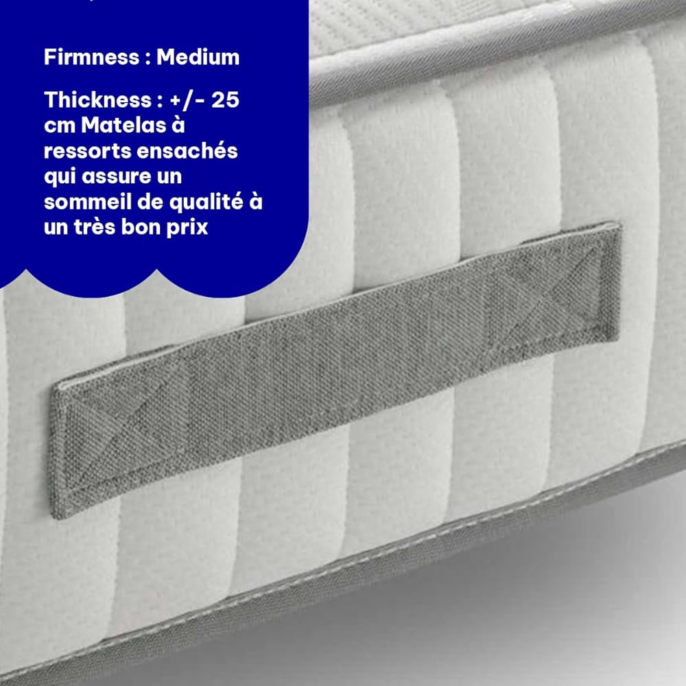 Moisury Matelas à Ressorts Ensachés Aissa - Fermeté Moyenne - Hauteur: 25 cm - 140 x 190 cm - Double Face - Fraîcheur et adaptabilité maximales : Cuisine et Maison