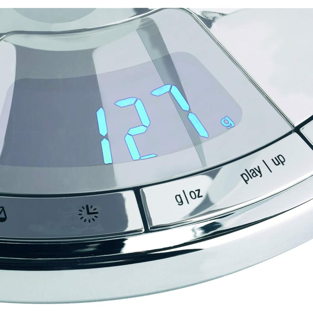 BUGATTI, Uma, Balance de Cuisine Numérique avec Minuteur, Affichage Électronique, Bol de pesée Amovible, Capacité Maximale 3 kg, Design Élégant, Couleur Chrome : Cuisine et Maison
