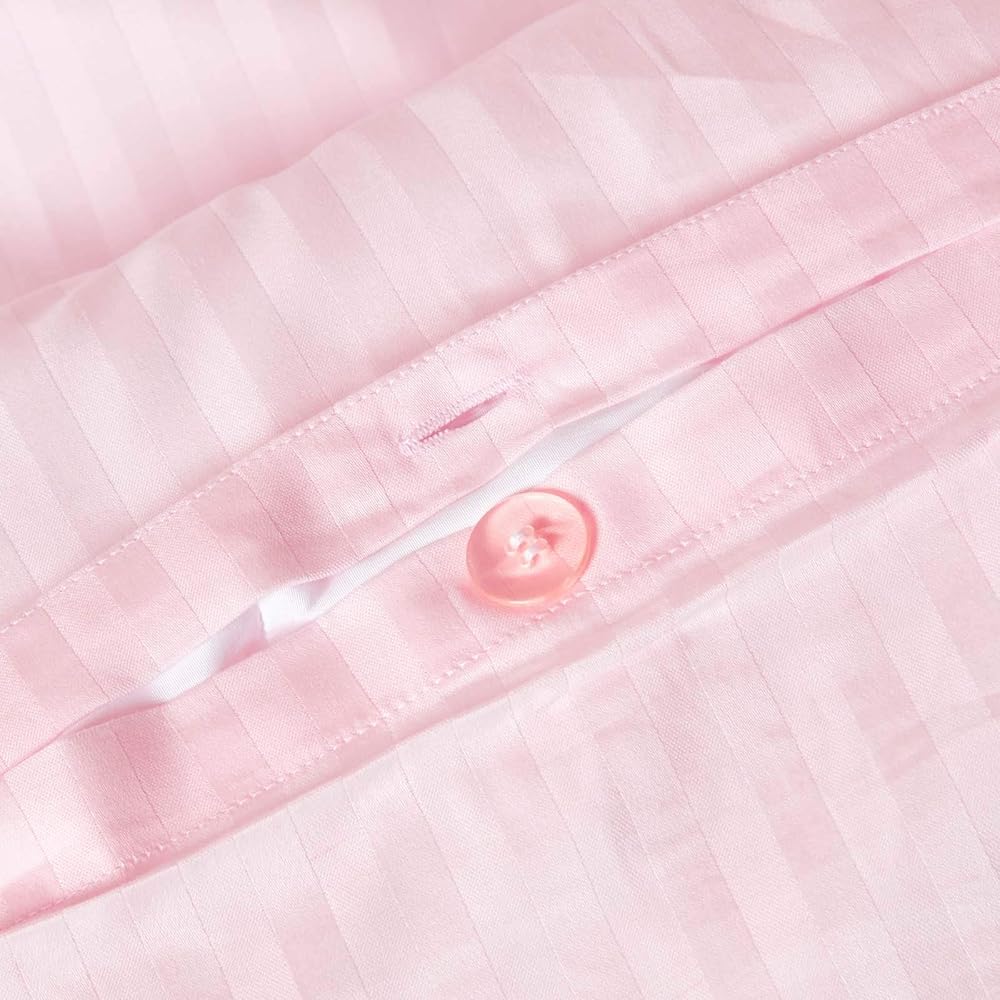 HOMESCAPES Housse de Couette 150x200 cm et 1 taie d’Oreiller 80x80 cm, Parure de lit 1 Personne en Percale de Coton 330 Fils, Coloris Rose : Cuisine et Maison