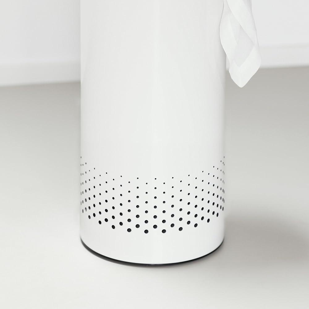 Brabantia - Corbeille à Linge - Couvercle en Liège - Portable Sac à Linge - Corbeille avec des Orifices de Ventilation - Pas de Rayures - Matériaux Durables Résistants à la Corrosion - Blanc - 60 L : Cuisine et Maison